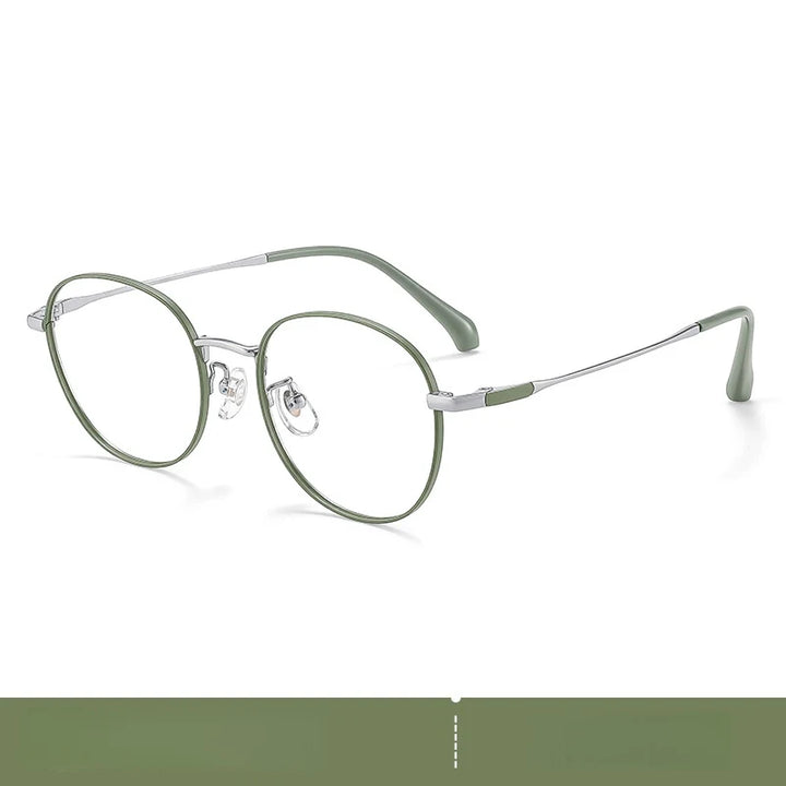 Yimaruili Unisex Full Rim Round Pure Titanium Eyeglasses 23822 — view 3 | Yimaruili at FuzWeb