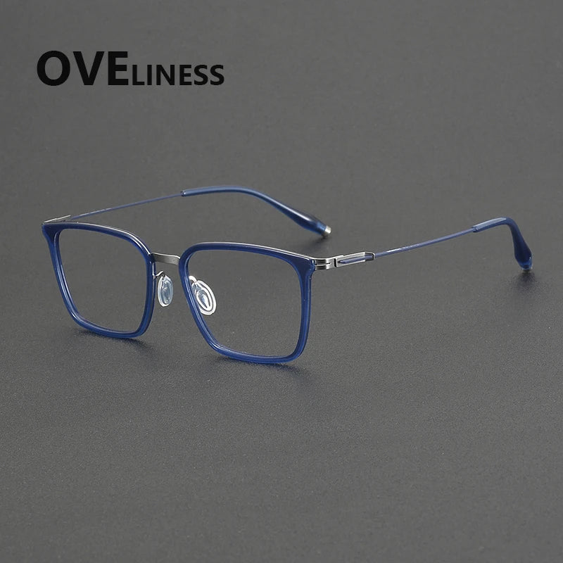 Oveliness Unisex Full Rim Square Titanium Acetate Eyeglasses 22504