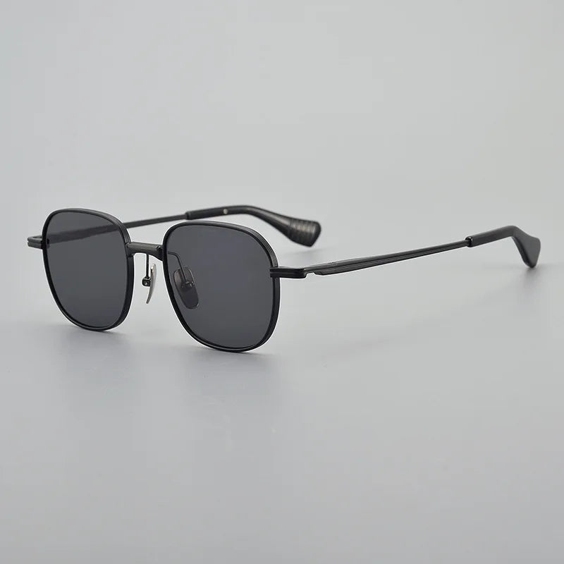 Black Mask Unisex Full Rim Square Titanium Polarized Sunglasses 151dt Sunglasses FuzWeb  Black-Gray As Shown 