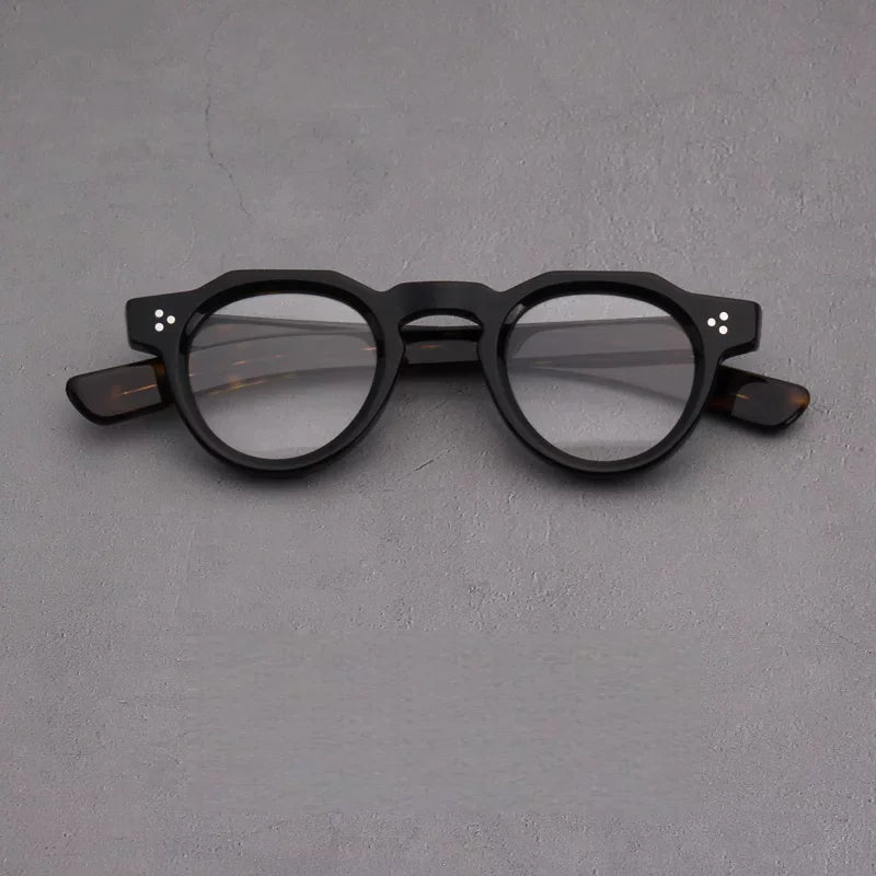 Black Mask Unisex Full Rim Round Acetate Eyeglasses BM-S8153
