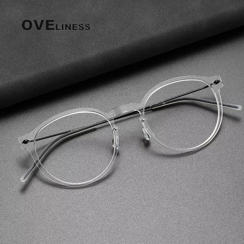 Oveliness Women's Full Rim Round Titanium Acetate Eyeglasses 6603 Full Rim Oveliness