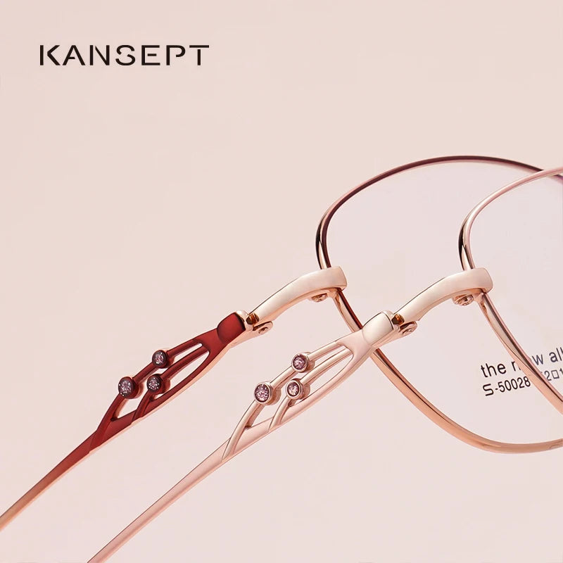 Kansept Women's Full Rim Round Square Alloy Eyeglasses 50028 Full Rim Kansept   