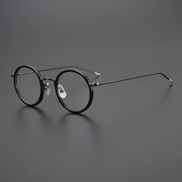 Black Mask Unisex Full Rim Alloy Acetate Round Eyeglasses X906 Full Rim Black Mask Black-Gray  