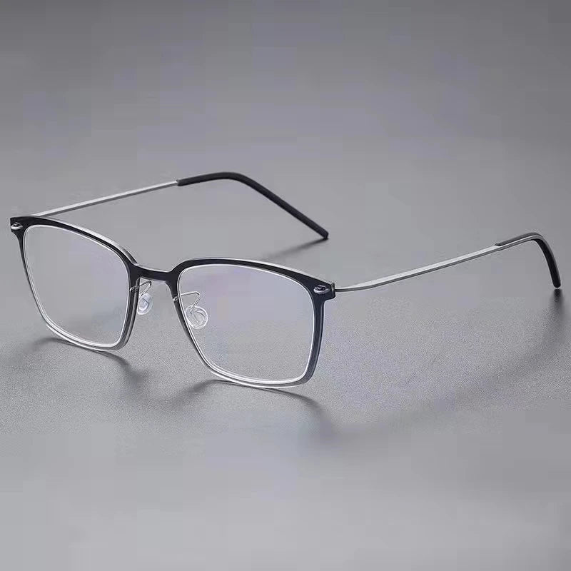 Aimee Men's Full Rim Square Screwless Titanium Eyeglasses 6536 Full Rim Aimee Progressive Grey  