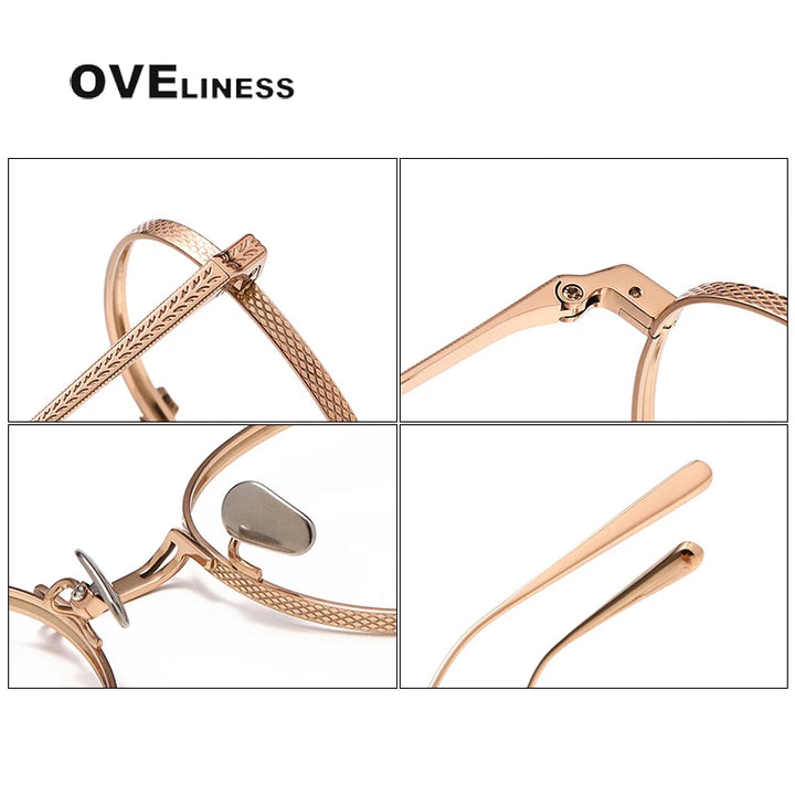 Oveliness Unisex Full Rim Round Titanium Eyeglasses 14027 Full Rim Oveliness   