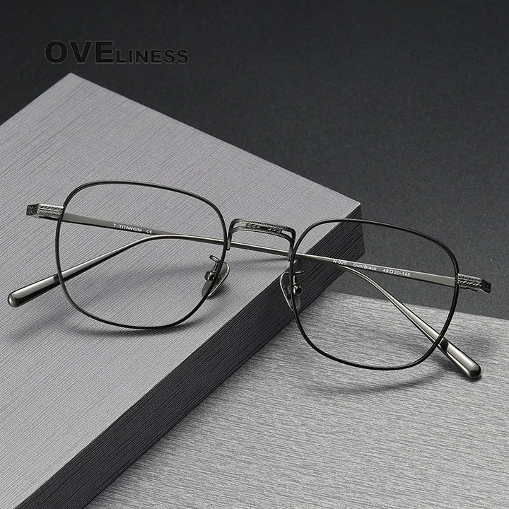 Oveliness Unisex Full Rim Square Titanium Eyeglasses 14025 Full Rim Oveliness   