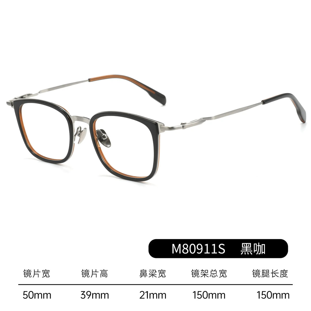 Bclear Unisex Full Rim Square Titanium Eyeglasses BSF-M80911S