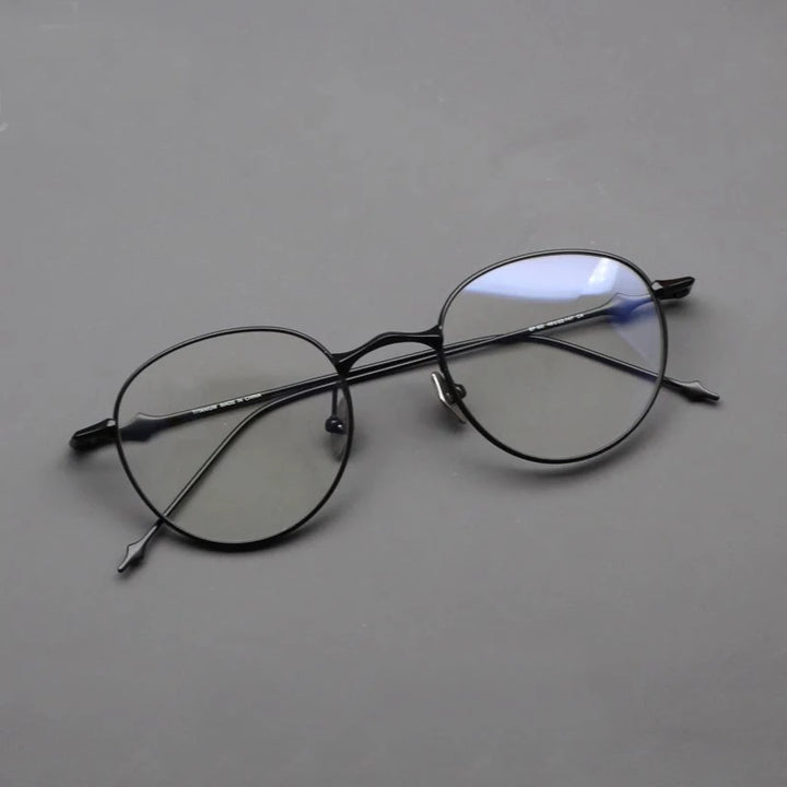 Black Mask Women's Full Rim Oval Round Titanium Eyeglasses 195140