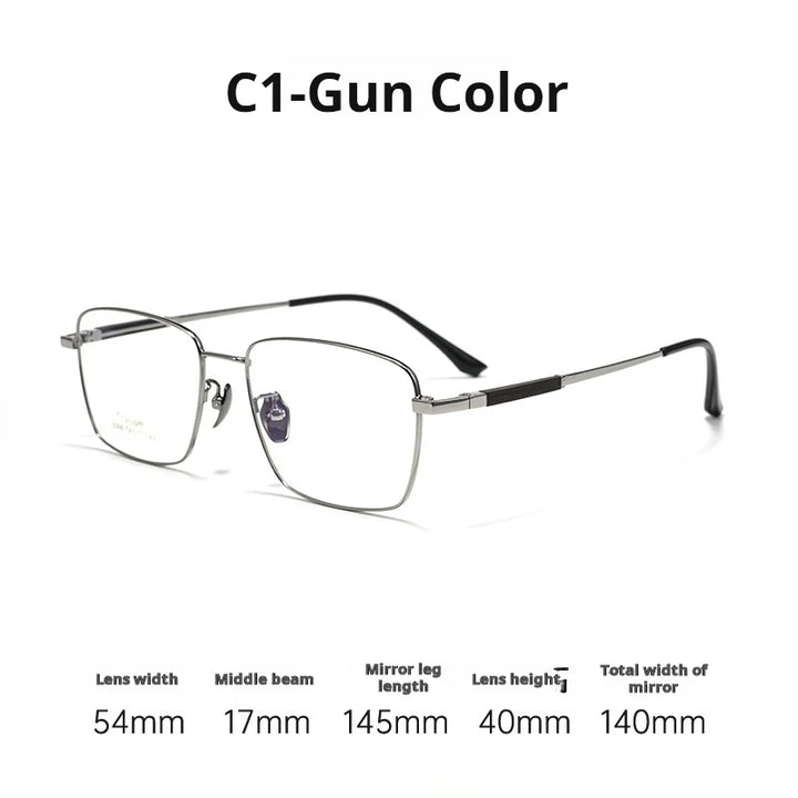 Momoja Unisex Full Rim Square Titanium Eyeglasses 78006