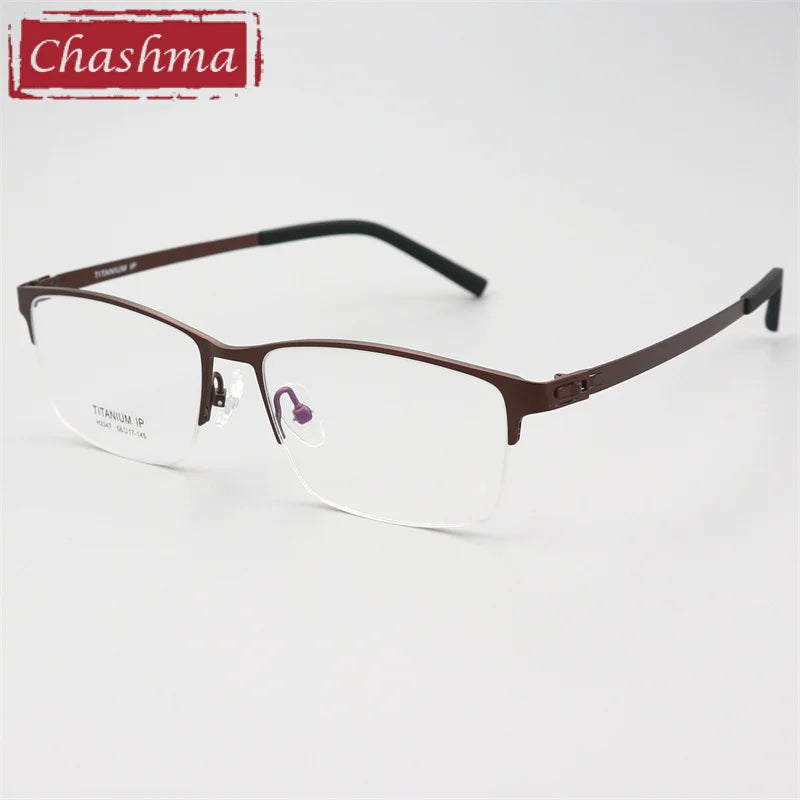Chashma Men's Semi Rim Square Screwless Titanium Eyeglasses 882347
