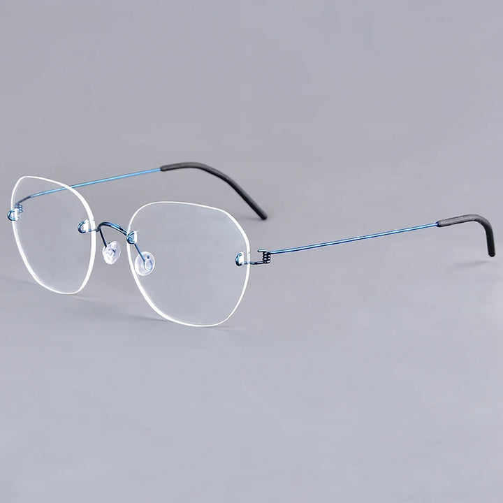 Aimee Women's Rimless Polygon Screwless Titanium Eyeglasses 24601