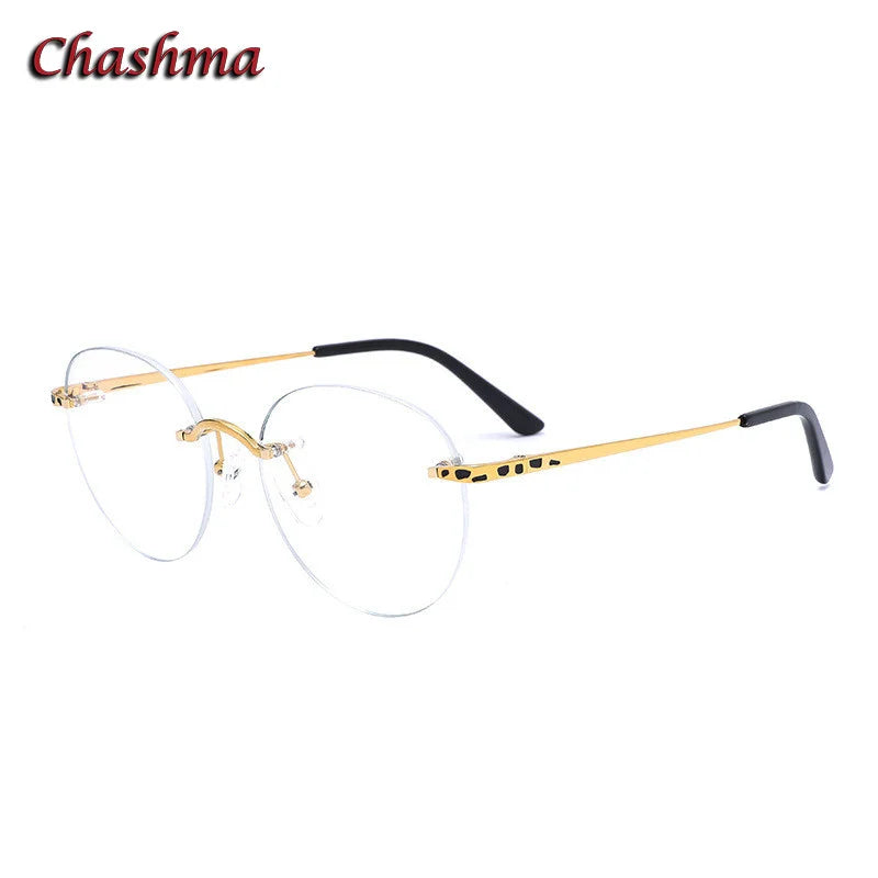 Chashma Ochki Unisex Rimless Round Titanium Eyeglasses 2290 Rimless Chashma Ochki   