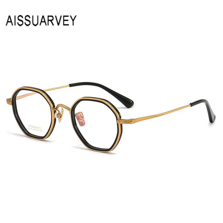 Aissuarvey Unisex Full Rim Round Acetate Titanium Eyeglasses 4623145b Full Rim Aissuarvey Eyeglasses   