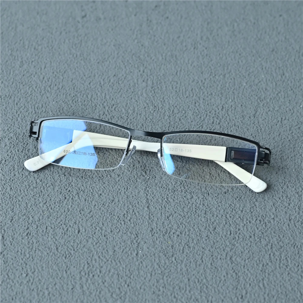 Cubojue Unisex Semi Rim Brow Line Rectangle Alloy Reading Glasses C650 Reading Glasses Cubojue   