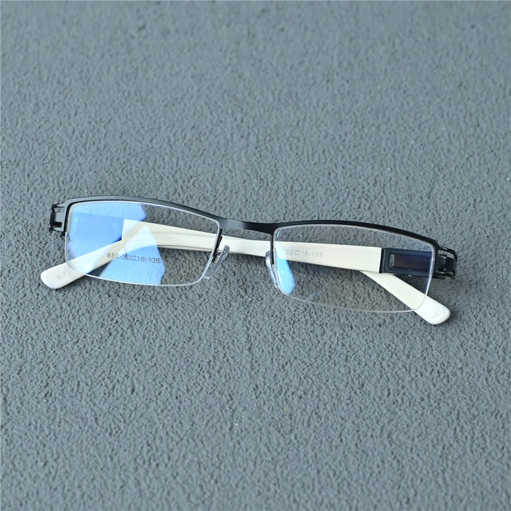 Cubojue Unisex Semi Rim Brow Line Rectangle Alloy Reading Glasses C650 Reading Glasses Cubojue   