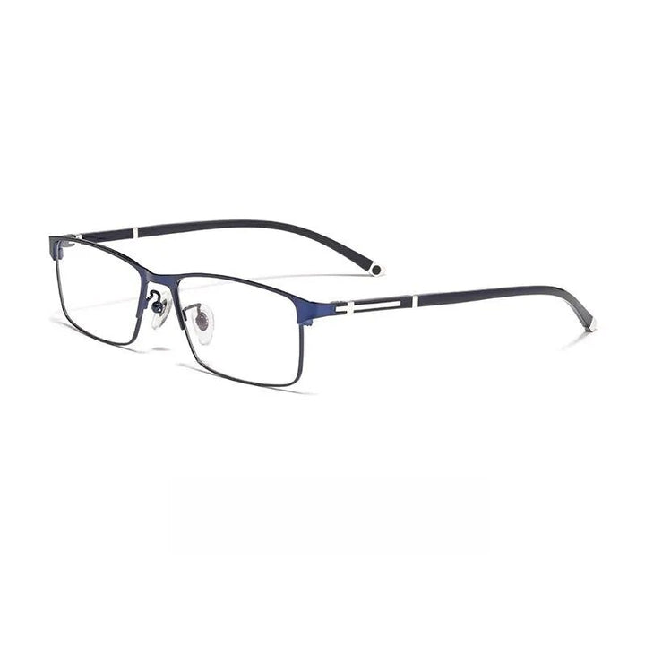 Yimaruili Men's Full Semi Rim Square Alloy Eyeglasses P9211 P9212 Semi Rim Yimaruili Eyeglasses P9212 Blue  