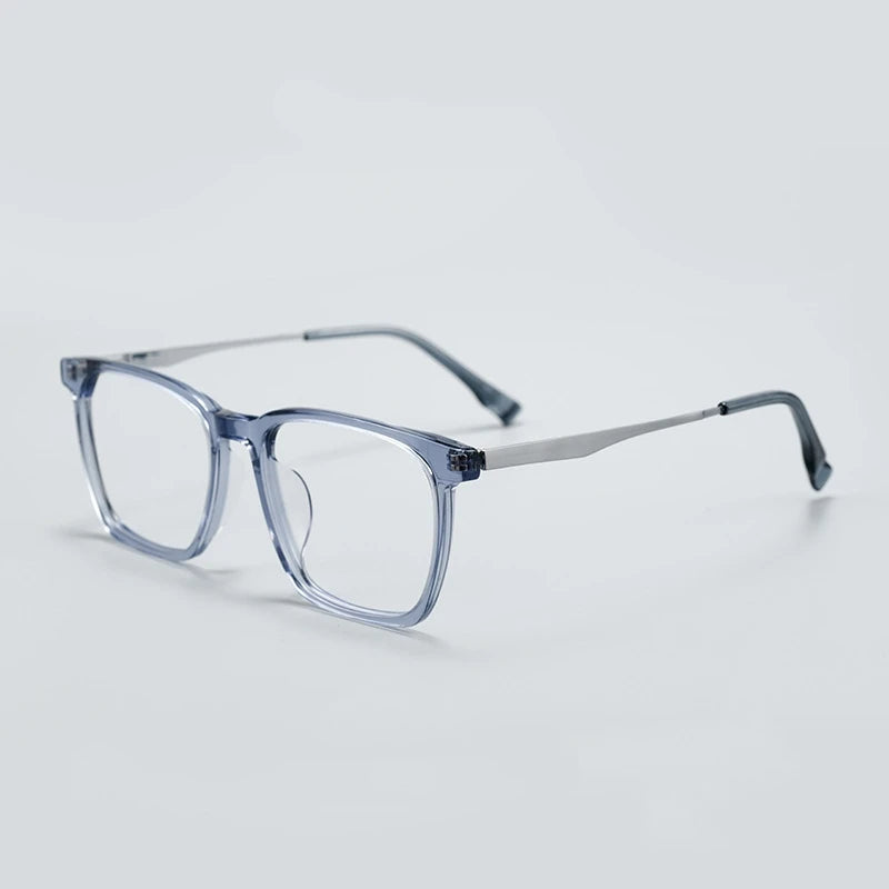Yimaruil Men's Full Rim Square Acetate Titanium Eyeglasses 365821