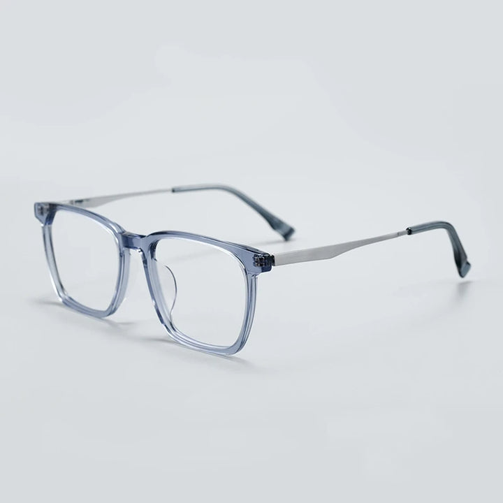 Yimaruil Men's Full Rim Square Acetate Titanium Eyeglasses 365821