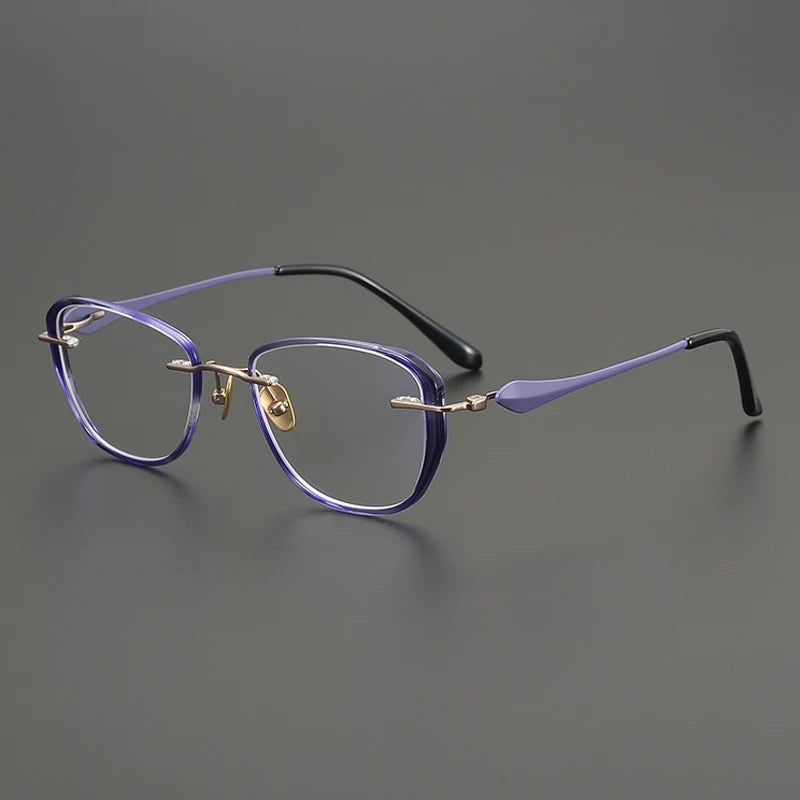 Gatenac Unisex Full Rim Square Acetate Titanium Eyeglasses Gxyj2020