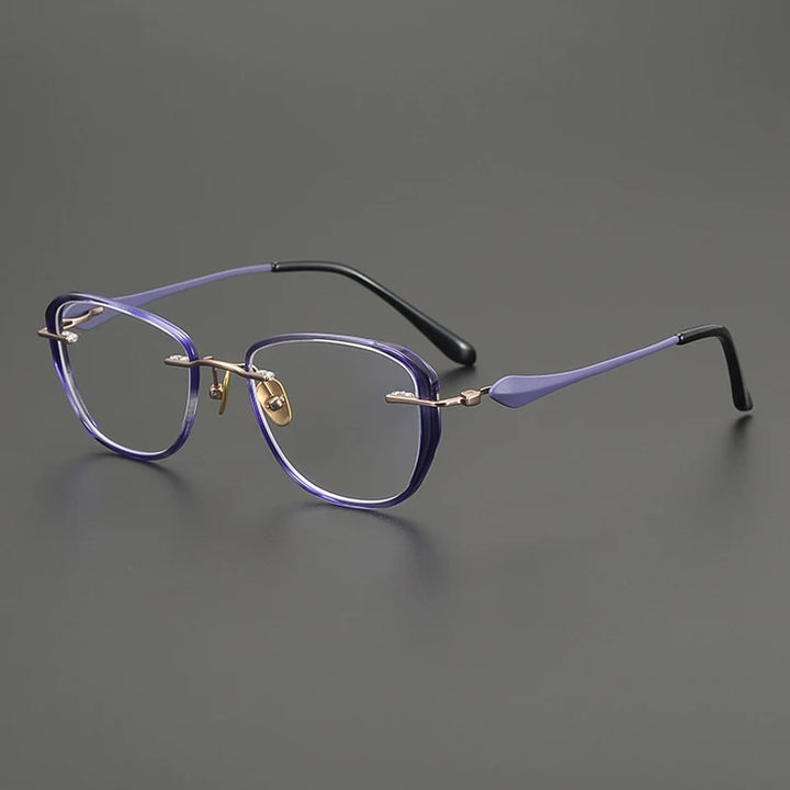 Gatenac Unisex Full Rim Square Acetate Titanium Eyeglasses Gxyj2020
