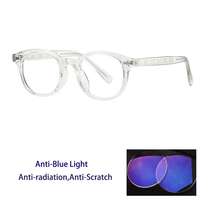 Kocolior Unisex Full Rim Round Tr 90 Photochromic Reading Glasses 28017