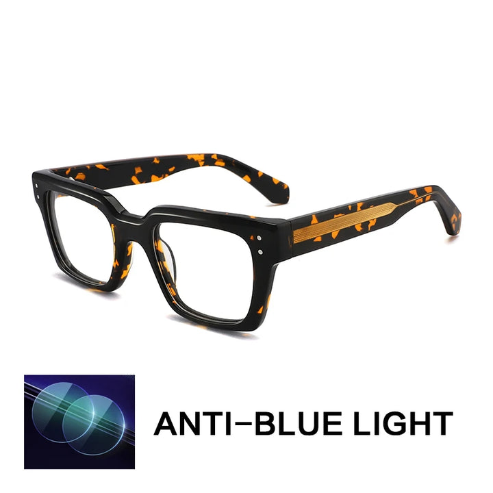 Gatenac Unisex Full Rim Square Brow Line Acetate Reading Glasses G2417