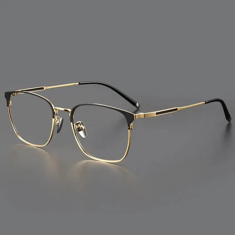 Hdcrafter Unisex Semi-Rimless Square Titanium Frames 997600 FuzWeb