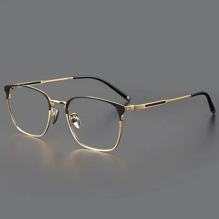 Hdcrafter Unisex Semi-Rimless Square Titanium Frames 997600 FuzWeb