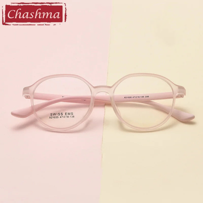 Chashma Ottica Unisex Youth's Full Rim Round Tr 90 Titanium Eyeglasses 21035 Full Rim Chashma Ottica   