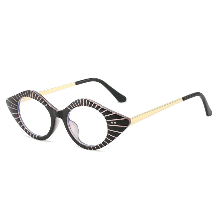 CCSpace Women's Full Rim Small Cat Eye Plastic Eyeglasses 57281 Full Rim CCspace BlackPink  