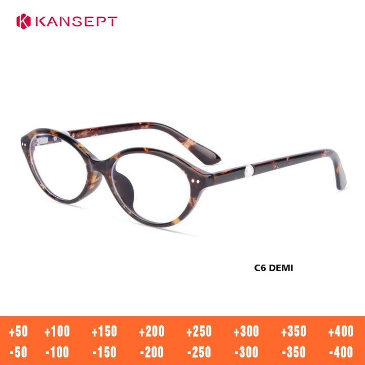 Kansept Women's Full Rim Oval Tr 90 Alloy Reading Glasses 77221