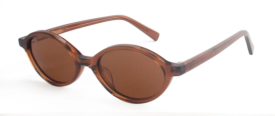 Esnbie Women's Full Rim Oval Acetate Polarized Tac Sunglasses 240801