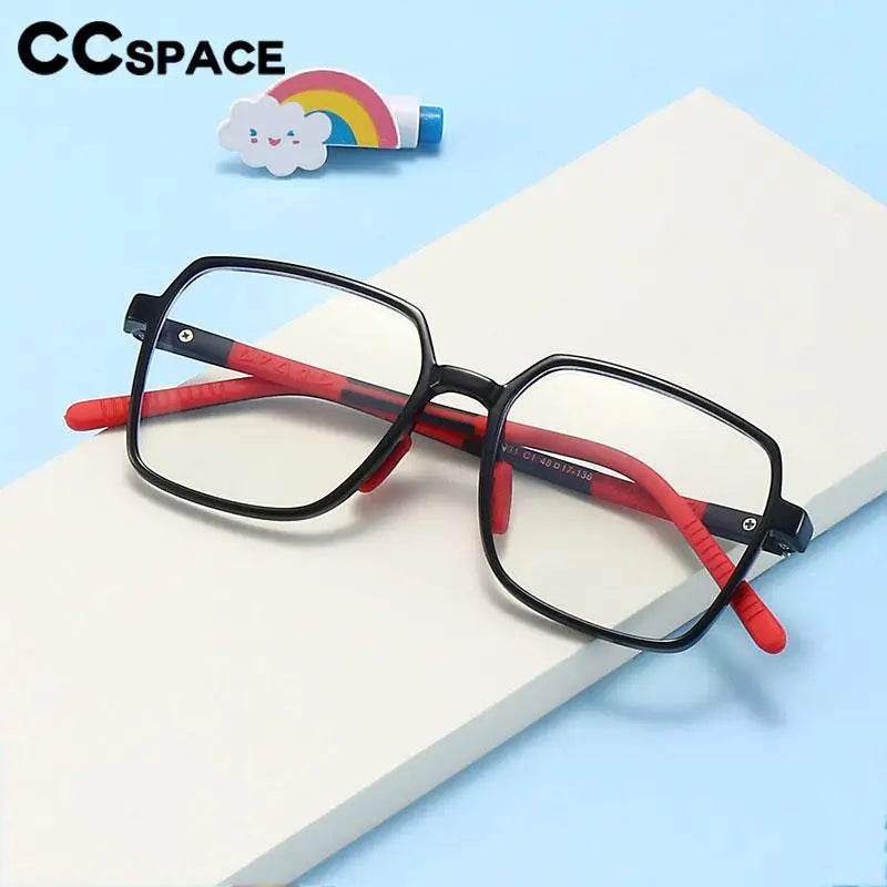 CCspace Unisex Children's Full Rim Square Tr 90 Titanium Eyeglasses 57511 Full Rim CCSpace   