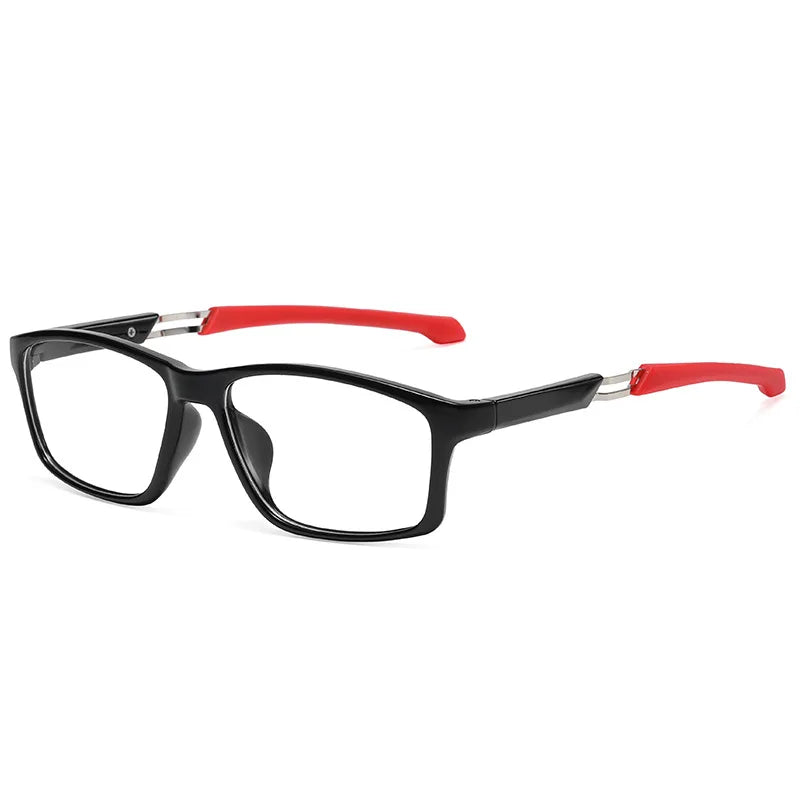 Vicky Men's Full Rim Square Tr 90 Silicone Sport Reading Glasses 18189 Reading Glasses Vicky +50 DM18189-black red 