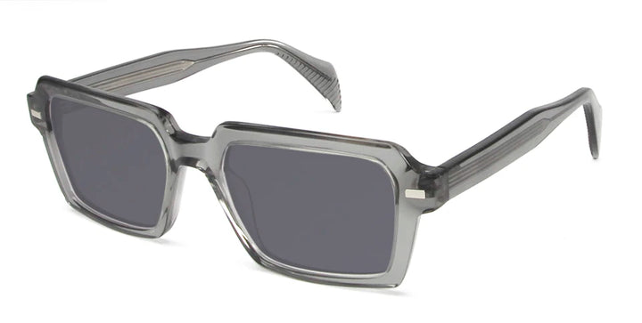 Esnbie Unisex Full Rim Polygon Rectangular Acetate Sunglasses 242031