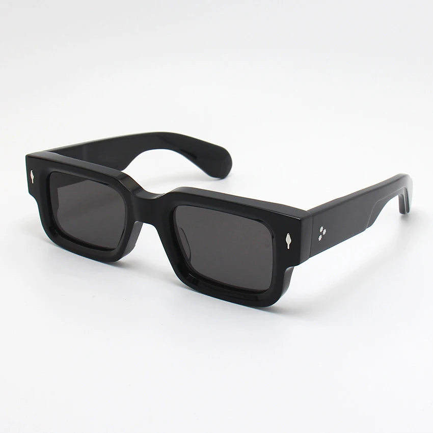 Black Mask Mens Full Rim Square Acetate Sunglasses BmscarII Sunglasses Black Mask Black-Gray As Shown 