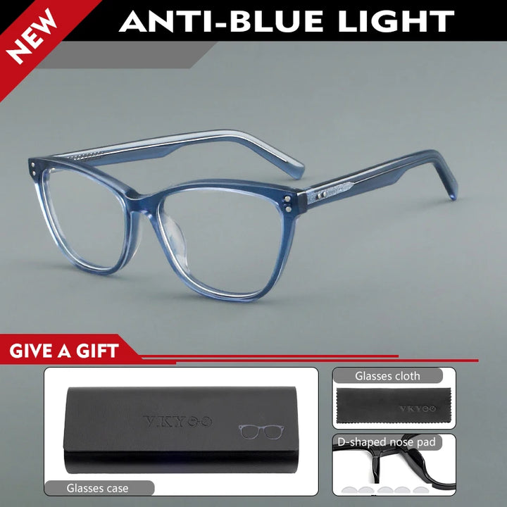 Vicky Women's Full Rim Square Cat Eye Acetate Reading Glasses 688022