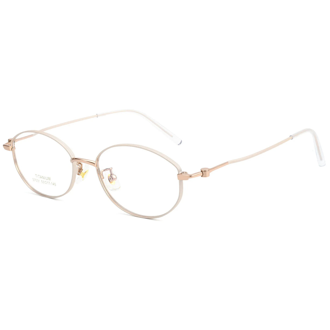 Xbora Unisex Full Rim Oval Pure Titanium Eyeglasses S7031 — view 6 | Xbora at FuzWeb