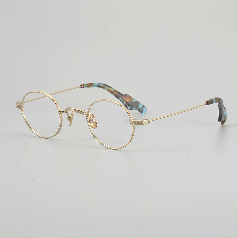 Muzz 684R men's small round titanium prescription eyeglasses — view 5