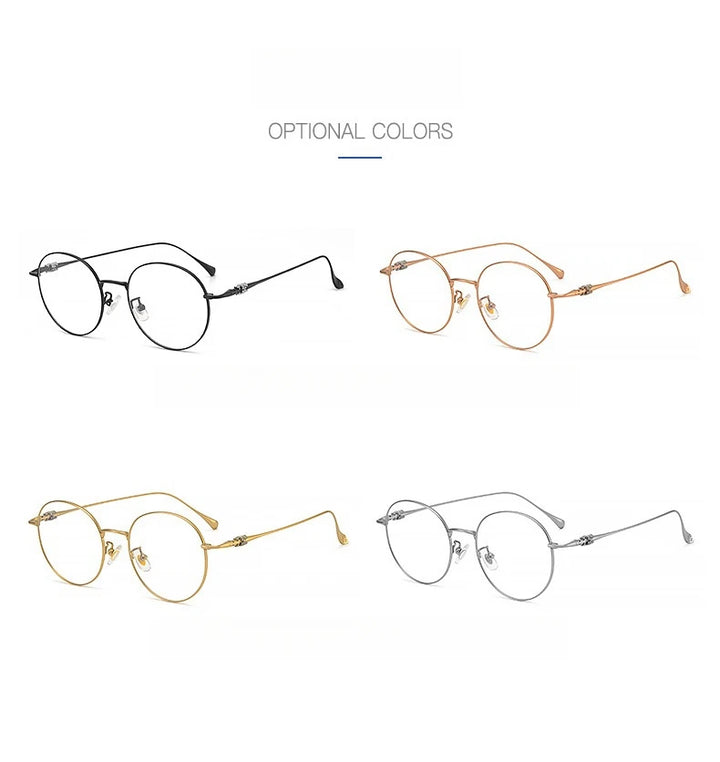 Yimaruili Full Rim Small Round Titanium Alloy Eyeglasses 115112 Full Rim Yimaruili Eyeglasses   