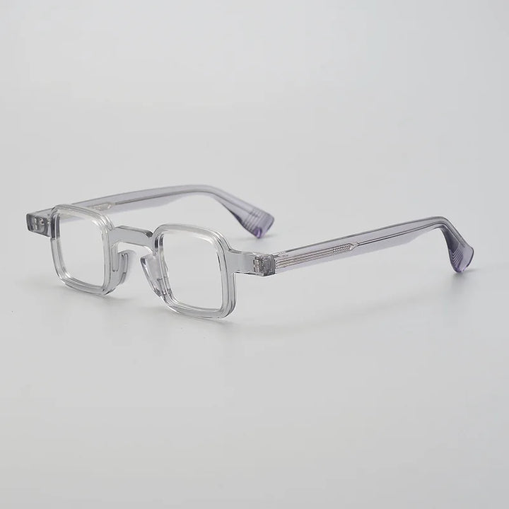 Hewei Unisex Full Rim Small Square Acetate Eyeglasses 2292 Full Rim Hewei grey  