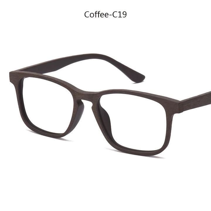 Hdcrafter Women's Full Rim Square Wood Titanium Eyeglasses 98098