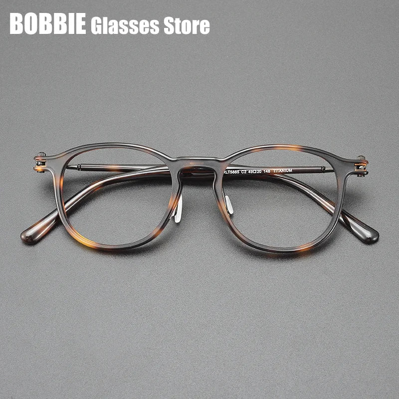 Bobbie Unisex Full Rim Round Square Titanium Acetate Eyeglasses 935885