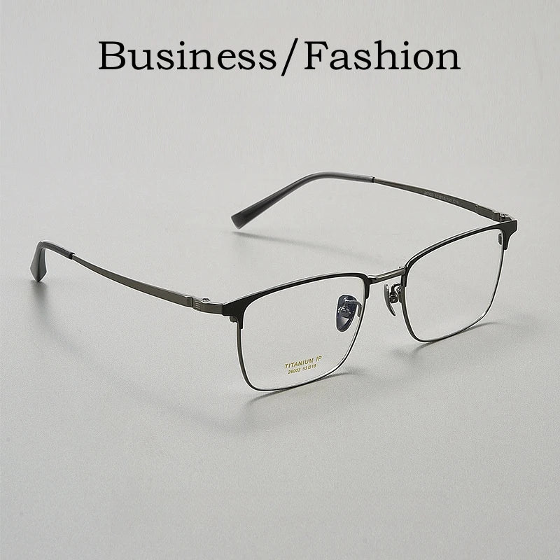 Yimaruili Men's Full Rim Square Titanium Eyeglasses Y26003 Full Rim Yimaruili Eyeglasses   