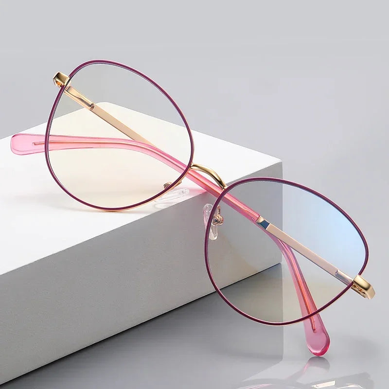 Vicky Womens Full Rim Large Round Alloy Reading Glasses Pfd3054 Reading Glasses Vicky   