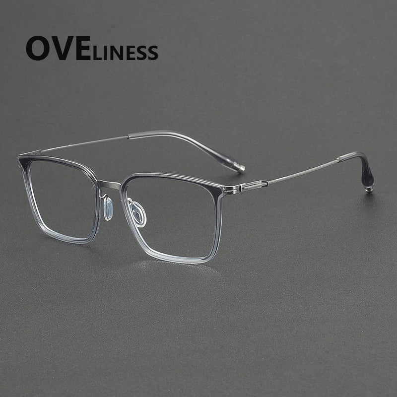 Oveliness Unisex Full Rim Square Titanium Acetate Eyeglasses 22504
