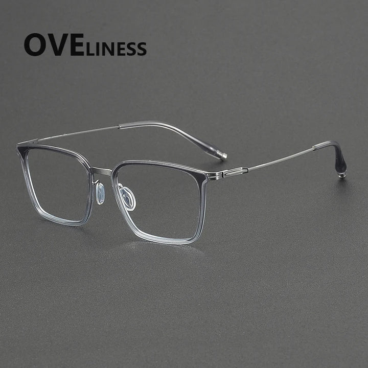 Oveliness Unisex Full Rim Square Titanium Acetate Eyeglasses 22504