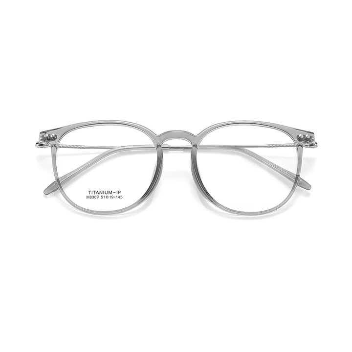 Yimaruili Unisex Full Rim Square Round Tr 90 Titanium Eyeglasses 638309