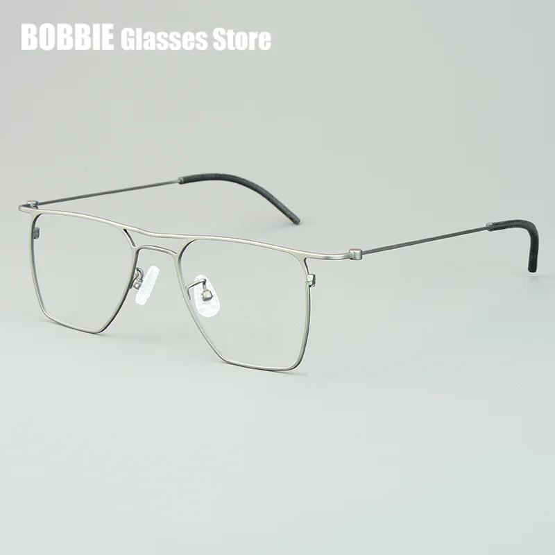 Bobbie Unisex Full Rim Square Double Bridge Titanium Eyeglasses 935502