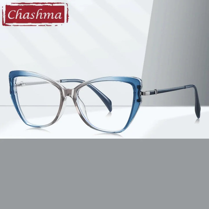 Chashma Ochki Women's Full Rim Cat Eye Tr 90 Alloy Eyeglasses 881236